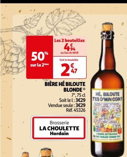 BIÈRE HÉ BILOUTE BLONDE *