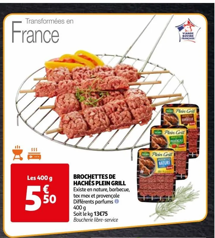 brochettes de  hachés plein grill