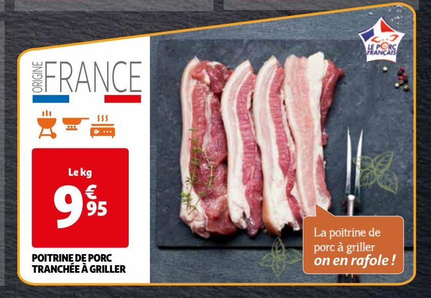 POITRINE DE PORC  TRANCHÉE À GRILLER