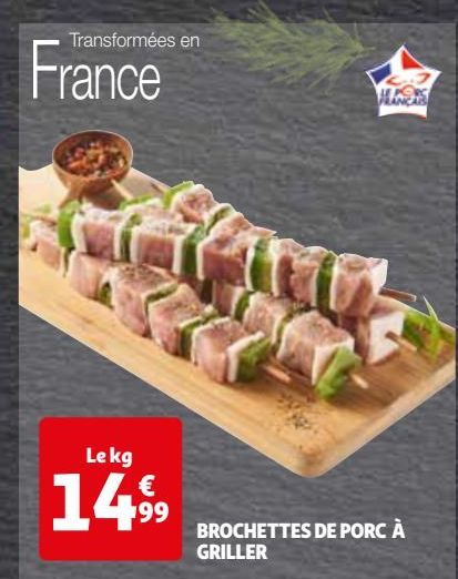 BROCHETTES DE PORC À  GRILLER