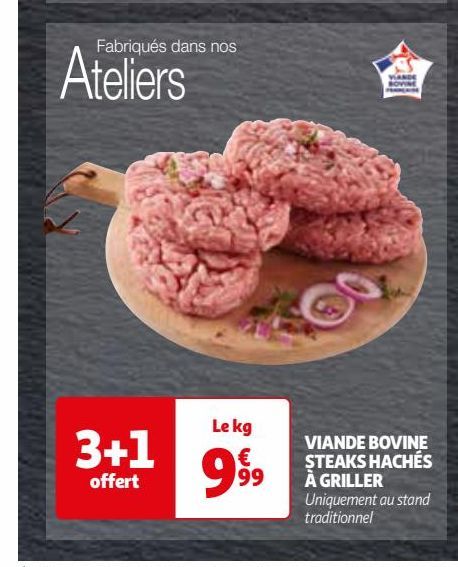 VIANDE BOVINE STEAKS HACHÉS  À GRILLER