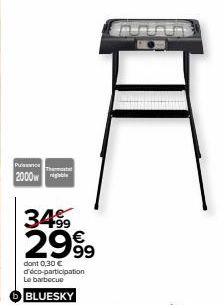 Puisce  2000  The  34⁹  €  2999  dont 0,30 € d'éco-participation Le barbecue  BLUESKY 