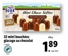 alpen  fest  wide  32x  32 mini bouchées glacage au chocolat  wtgee  mini choco softies  with ch  266  266g  189⁹ 