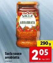 sacla sauce arrabiatta semen  sacla arrabbiata  290 g  tg+200€ 