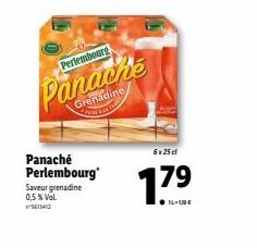 Perlembourg  Grenadine N VÀ DÂN CÁC  Panaché Perlembourg Saveur grenadine 0,5 % Vol. 5613410  6x 25 cl  17.⁹ 