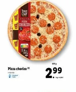 diana's  de to  produt  toque chef  pizza  chorizo  pizza chorizo (2)  seti  6  600g 101  600 g  2.9⁹9 