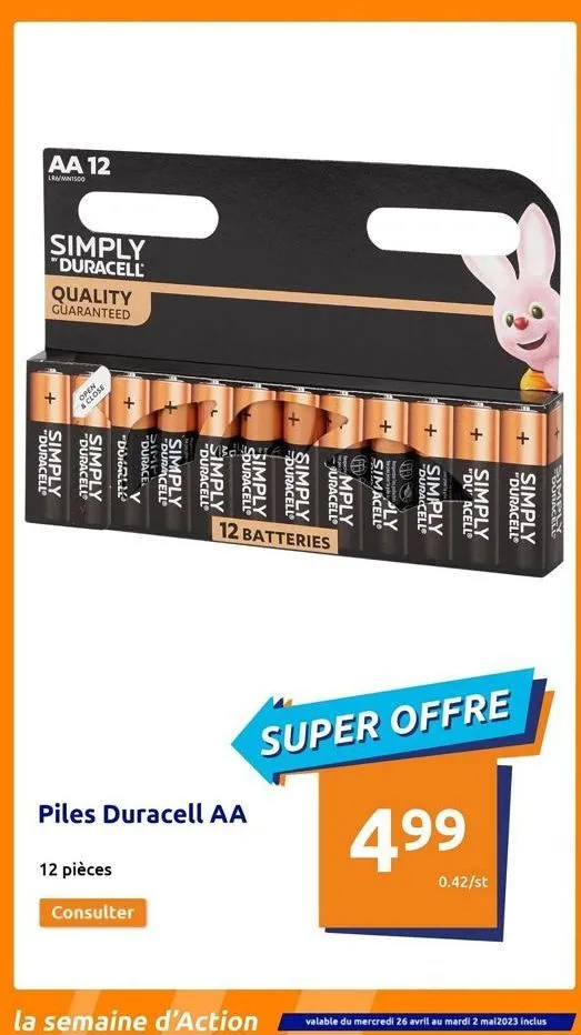 piles duracell duracell