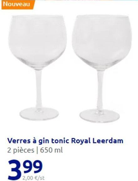 Nouveau  Verres à gin tonic Royal Leerdam 2 pièces | 650 ml  399⁹  2,00 €/st 