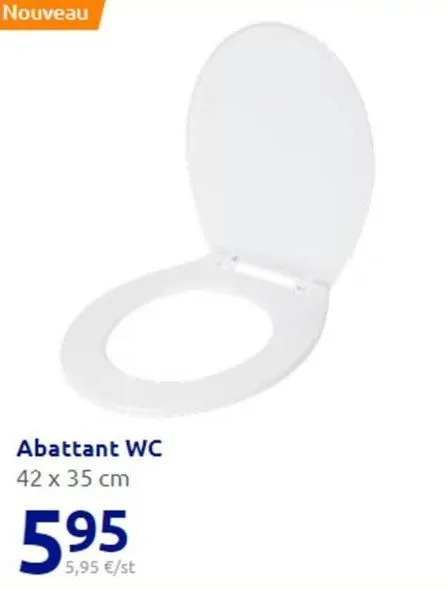 nouveau  abattant wc 42 x 35 cm  595  5,95 €/st 