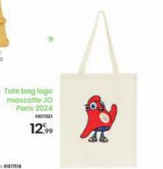 Tote bog logo mascotte JO Paris 2024  41077531  12.99 