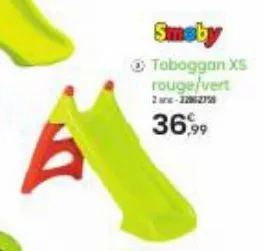 smeby  toboggan xs rouge/vert 2-322758  36,99 