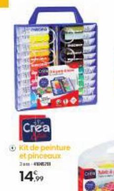 HI  Crea  ⒸKit de peinture et pinceaux  14,99 