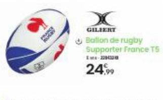 RU  GILBERT  Ballon de rugby Supporter France TS  -  24,99 