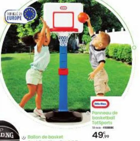 fabrielle en europe  panneau de basketball totsports  18-4  49,99 