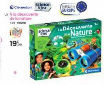 science  clementoni jeu  à la découverte  de la nature 7-42183  19,99  science jeu  fabrijeen  europe  au découverte 7+ de la nature 