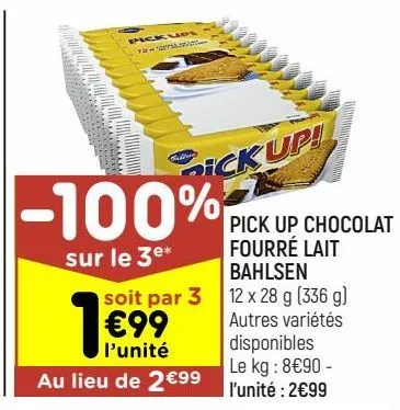 pick up chocolat fourré lait bahlsen