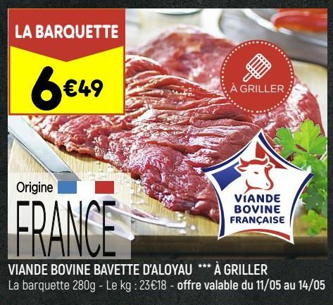 VIANDE BOVINE BAVETTE D’ALOYAU À GRILLER