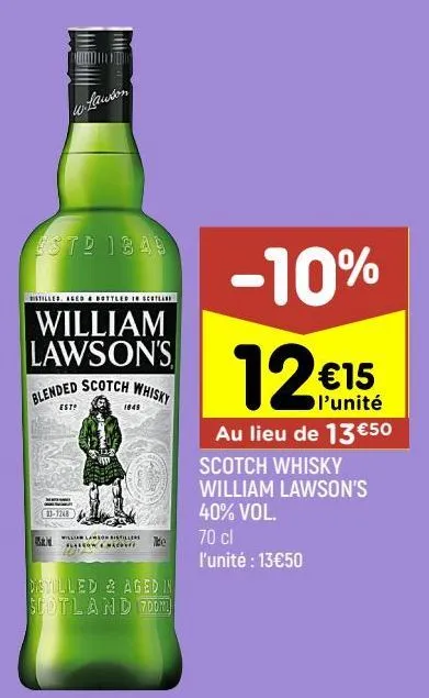 scotch whisky william lawson’s 40% vol.