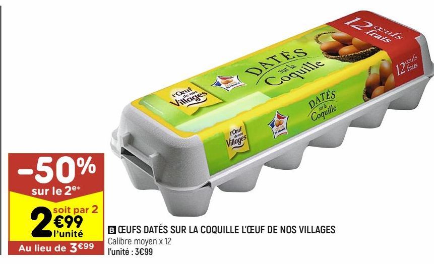 ŒUFS DATÉS SUR LA COQUILLE L’ŒUF DE NOS VILLAGES