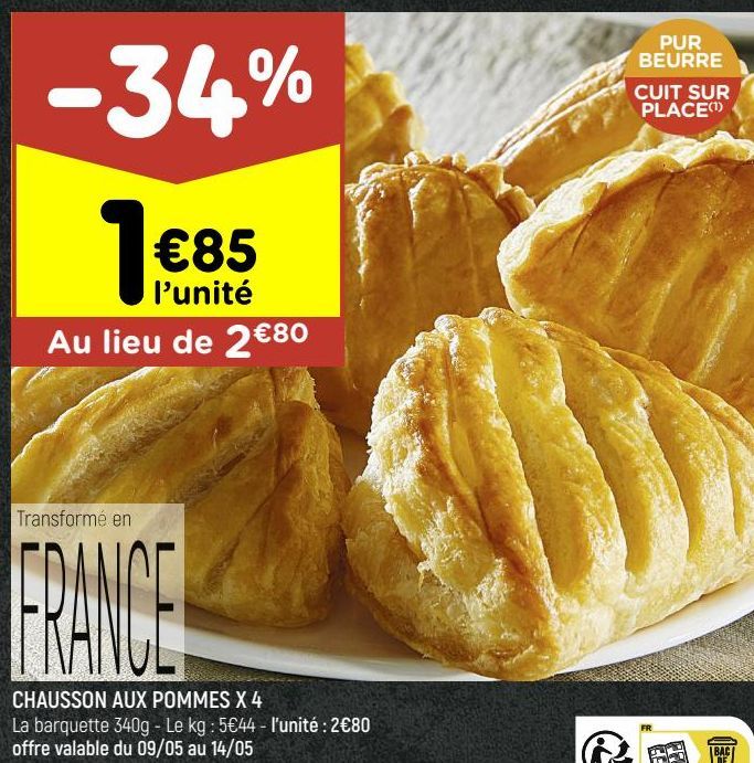 CHAUSSON AUX POMMES X 4