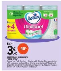 8.  +4  OFFERTS  5%  3€€405  -40%  Lotus  Moltonel  Sans 