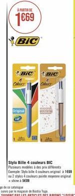 À PARTIR DE  1€69  BIC  BIC  Colors  Original  NF  BIC  bors  GOLD 