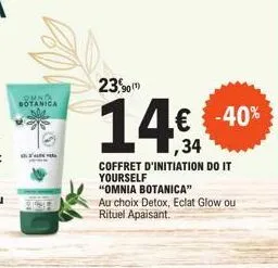 botanica  23,00  € -40% ,34  coffret d'initiation do it yourself "omnia botanica" au choix detox, eclat glow ou rituel apaisant. 