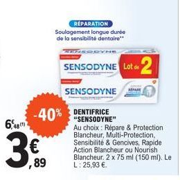 dentifrice Sensodyne