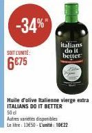 SOIT L'UNITÉ  6675  -34%"  italians do it better 