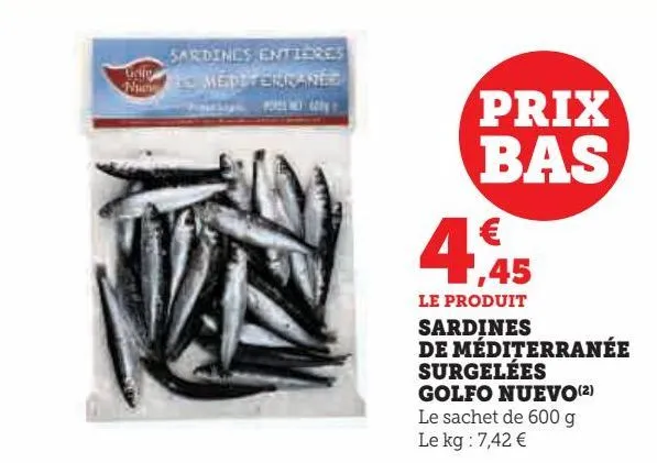 sardines de méditerranée surgelées golfo nuevo