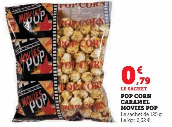 POP CORN CARAMEL MOVIES POP