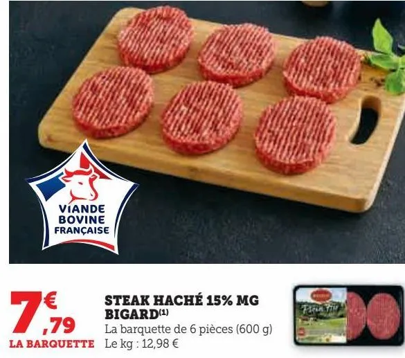 steak haché 15% mg bigard