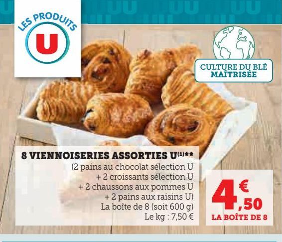 8 viennoiseries assorties U