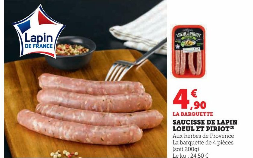 SAUCISSE DE LAPIN  LOEUL ET PIRIOT