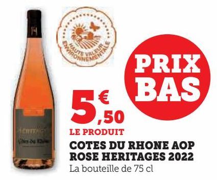 Côtes du Rhône AOP rosé Heritages 2022