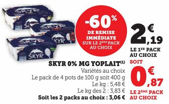 Skyr 0% MG Yoplait