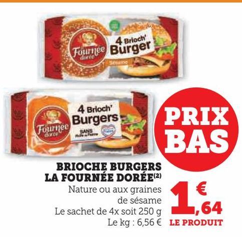 Brioche burgers La fournée dorée