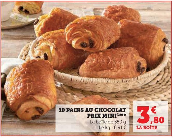 10 pains au chocolat Prix Mini