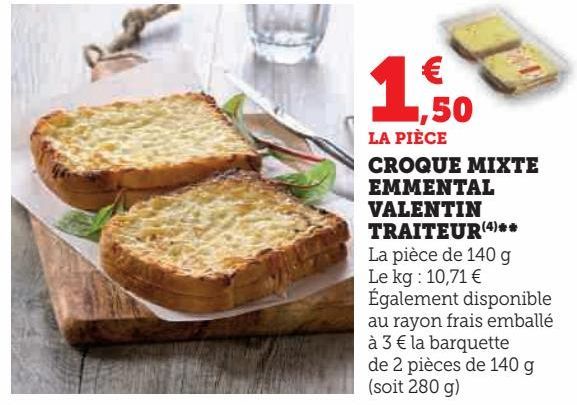 Croque mixte emmental valentin traiteur