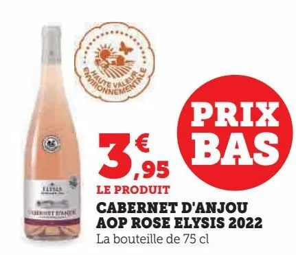 cabernet d'anjou aop rosé elysis 2022