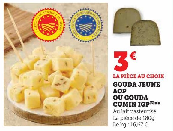 Gouda Jeune AOP ou gouda Cumin IGP