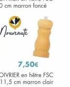 7,50€ poivrier en hêtre fsc 11,5 cm marron clair 