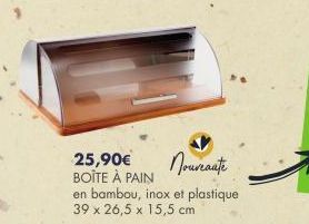 25,90€ BOÎTE À PAIN  Noureaate  en bambou, inox et plastique 39 x 26,5 x 15,5 cm 