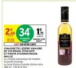 vinaigre de vin rouge maille