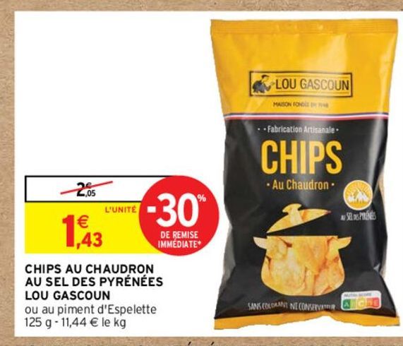 chips au chaudron au sel des pyrenees Lous Gascoun