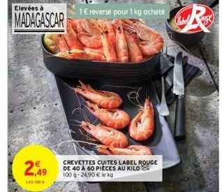 crevettes cuites label 5