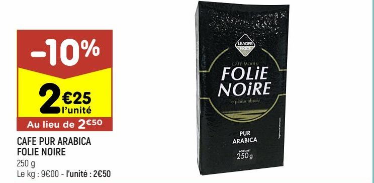 CAFE PUR ARABICA FLOIE NOIRE