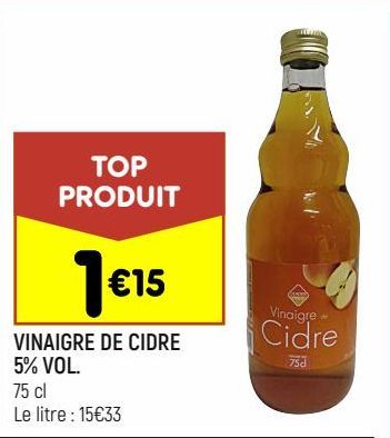 VINAIGRE DE CIDRE 5% VOL.