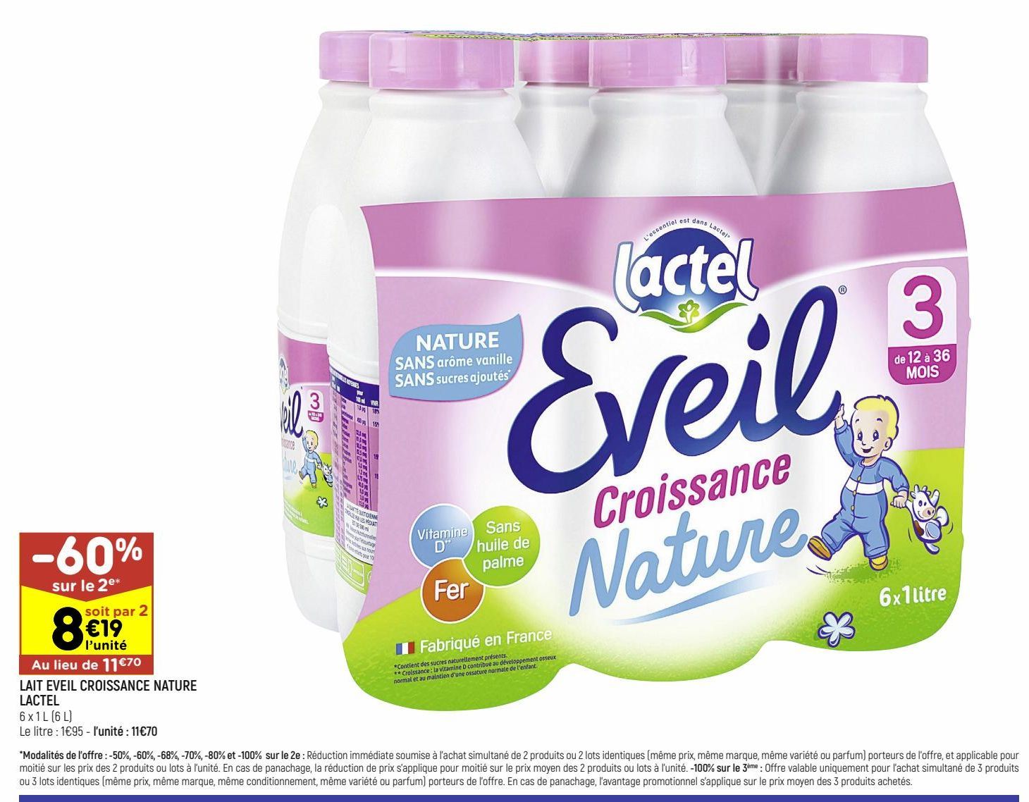 LAIT EVEIL CROISANCE NATURE LACTEL