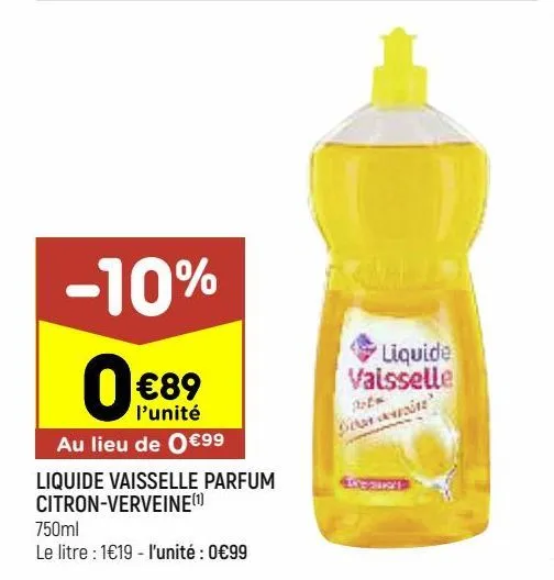 liquide vaisselle parfum citron-verveine